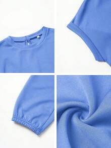 Bộ áo liền quần cổ tròn Vaiaye dành cho nữ - Áo tay ngắn ôm dáng và quần dài, phù hợp cho tập thể dục, mặc thường ngày, thể thao ngoài trời đa năng gợi cảm, áo liền quần dệt kim dài tay mùa xuân, quà tặng ngày Valentine mùa hè - Màu xanh lam - Xem 11