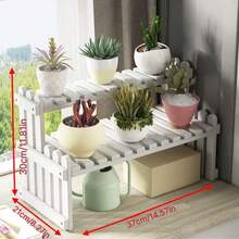 1 chiếc giá đỡ cây mọng nước hai tầng đặt trên bệ cửa sổ, kệ lưu trữ trong nhà dạng đứng, giá trang trí nhiều tầng để bàn, thích hợp cho văn phòng hoặc nhà ở. - trắng - Xem 10