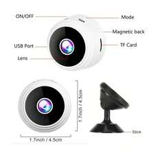 1个/2个1080P高清智能迷你无线网络摄像头，支持2.4G WiFi，广角监控和远程查看，家用安防监控摄像头