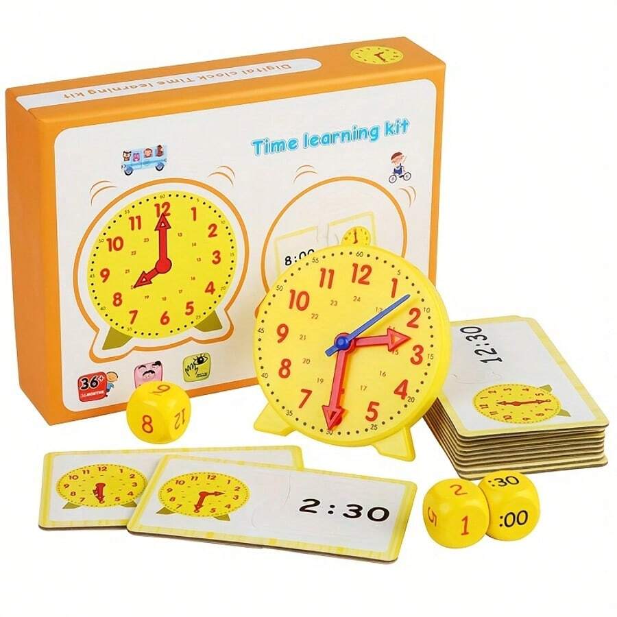 Children's Simple Clock Learning Set, Clock Time Recognition Matching Game Toy, Suitable For Boys And Girls Early Education Time Cognition Toy Gift, Birthday Gift, Christmas Gift, Preschool Gift