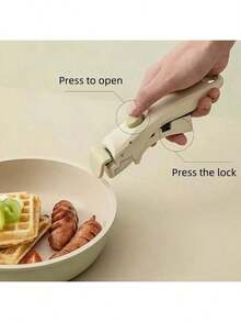 Thickened Universal Pot Handle Clamp - Heat Resistant Removable Kitchen & Outdoor Cooking Pot Clamps Metal Lid Lifting Tool Ergonomic Grip Easy To Attach/Remove Lever Mechanism Suitable For Most Indoor/Outdoor Cooking Pots And Pans | Scald Resistant & Non-Slip Design