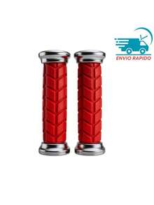 Manoplas De Punho Vermelho Ponta Cromada, Luva Bicicleta MTB Aro 20 24 26 29 Par - Multicolorido - Visão 2