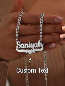 Customized Stainless Steel Double-Layer Necklace, Heart-Shaped And English Letter Collarbone Chain Pendant Accessory, Is An Ideal Gift For Couples, Friends, Family, Mother's Day. Available In Gold And Silver, Fashionable, Stretchable, Simple, Casual, Personalized, It Is A Unique Gift For Girlfriends, Mothers, Family, Friends, Daughters, Suitable For Anniversaries, Valentine's Day, Mother's Day, Birthdays, Graduation Ceremonies, Daily Wear, Weddings, Dances And Other Occasions. Gold, Fashionable, Colorful, Retro, , Minimalist Y2K, In The 2000s, Fashion, Customization, Personalization, And Uniqueness Made It An Ideal Gift For Her, Boyfriend, Girlfriend, Dad, Mom, Family, And Friends. It Is Suitable For Anniversaries, Birthdays, Graduation Ceremonies, Dances, Parties, Ladies' Jewelry, Study Supplies, Back To School, Office, School, Classrooms, Teacher Gifts, Universities, And Other Occasions. - 彩色 - 查看 2