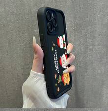 Funda protectora de teléfono con Navideña Para Móvil Con Santa Y Renos regalo de moda minimalista interesante para hombres y mujeres, adecuado para iPhone16/15/15Pro/15ProMax/14/13/12/11/XsMAX, iP 17,  Max Series,A14/A15/S23 Ultra/A50/A12/A32/A52/A72/A51/A21S/A13/A14/S22 Ultra/S23/A33/A53/S20 FE,Protección completa contra caídas, resistencia a impactos y prevención de rayaduras,diseño creativo y de moda para hombres y mujeres - Verde lima - Ver 5