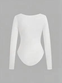 imisic Bộ jumpsuit dài tay cổ vuông gợi cảm cho mùa xuân/hè, với thiết kế cổ vuông khoét sâu, kiểu dáng ôm sát cơ bản, là item thiết yếu cho cả mặc trong nhà và ngoài trời, mang lại hiệu quả tôn dáng tuyệt vời. Bộ jumpsuit dài tay cổ vuông khoét sâu ôm sát này phù hợp cho thể thao, mặc ở nhà và các hoạt động hàng ngày. - trắng - Xem 5