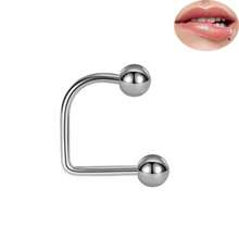 1-3pcs Medusa Piercing Jewelry Monroe Lip Rings For Women And Men Stainless Steel Hypoallergenic 18K Gold Plated U-Shaped Ball Tragus Cartilage Earrings For Teen Girls Punk Pierced Body Jewelry Set