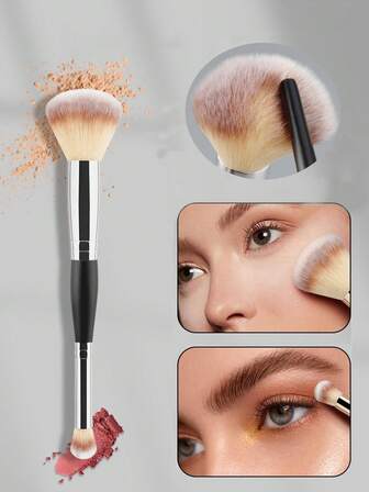 1pc Dual-Ended Makeup Brush Set, Blush Brush, Powder Brush, Eyeshadow Brush, Soft Hair Single Brush, Nose Contour Brush, Makeup Tools