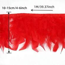 1M 10–15cm Artificial Turkey Feather Trim For Wedding Dress Decoration, DIY Sewing Crafts, Handmade Plume Clothing Accessories & Elegant Party Styling - Multicolor - View 2