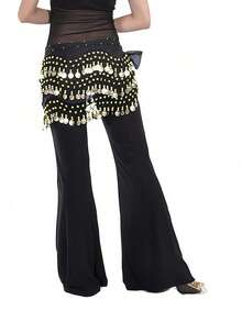 Magdans höfthalsduk, söt magdanskjol dekorerad med mynt, egyptisk stil magdansdräkt höfthalsduk/bälte dam chiffong magdanshalsduk, lämplig för yoga, zumba magdansdräkt höfthalsduk dam magdans franskjol paljett minikjol för fest - Multifärgad - Visa 7