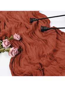 One Table Runner, Made Of Semi-Transparent Fabric, Suitable For Occasions Such As Weddings, Birthdays, And Bridal Showers.