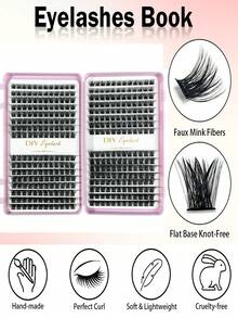 MIOFIA 384pcs Cluster D Curl Lash High Capacity DIY Eyelash Extensions Book Lash Length 8-16mm, Freely Combinable Suit For Beginner, Long Lasting Individual Lashes Mixed Style Lash Clusters Extensions DIY Cluster Lash At Home Makeup Beauty Fake Lash Extensions For Enlarge Your Eyes, DIY At Home - D - Xem 1