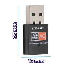 Adaptador USB Wifi Velocidad 600 Mbps 2.4 GHz + 5 GHz WL.600M ELE-GATE - Negro - Ver 5
