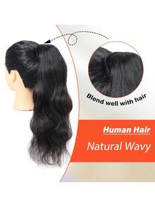 Kinky Straight Wrap Around Ponytail Human Hair Brazilian Pony Tail Remy Hair Clip In Ponytail Extensions For Women - SNatural - View 31