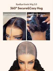 UNice 7"X5" Lace Front Wig With Piano Highlights, Dark Roots, No Glue Needed, 100% Human Hair, Pre-Cut, Pre-Bleached, Pre-Plucked, Transparent Lace With Drawstring, Suitable For Women