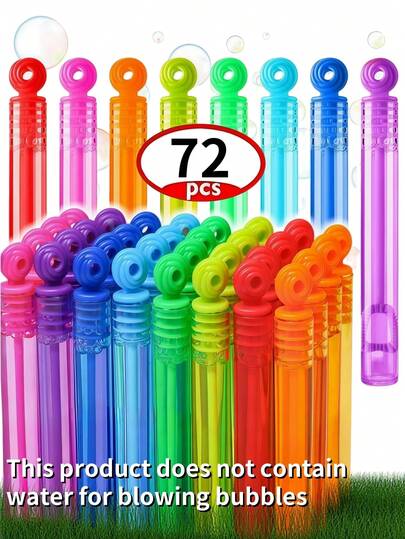24/48/72 piezas Varitas de burbujas mini (tubo vacío, sin solución de burbujas), adecuadas para fiestas, bodas, eventos interiores/exteriores, recuerdos de fiesta de burbujas, regalos para invitados de boda, regalos festivos, 12/24/48/72 piezas