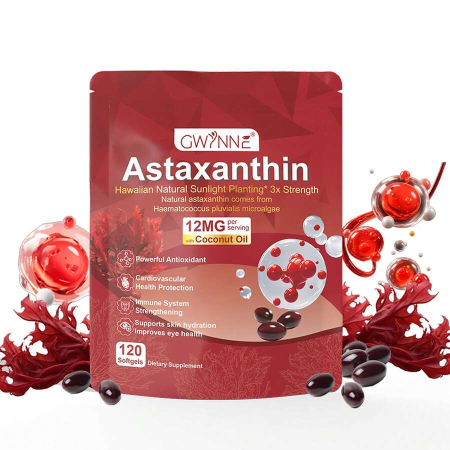 Gwynne Astaxantina 12 Mg,astaxantina Antioxidant From Fresh Haematococcus Pluvialis,apoya La Salud Ocular, Articular Y Cutánea,120 Cápsulas - Otros - Ver 1