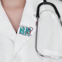 Registered Nurse Badge Brooch Syringe Thermometer Stethoscope Nurse's Day Graduation Decorations - RN胸針 - 查看 2