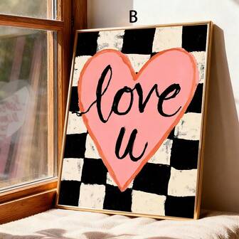 1pc/2pcs Send You All Heart Wall Arts Print,Romantic Valentine's Posters,Unique Holiday Gifts,Home Decor, Wall Arts,Frameless