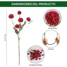 12 Pcs Flores Artificiales de Seda para jarrones, crisantemos Falsos de Tallo Largo, arreglos Florales con Pompones de crisantemo, Flores Artificiales Kiku a Granel 12, Rojo Brillante - 12 + Rojo brillante - Ver 5