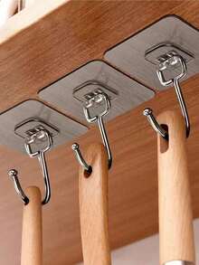 1~20个装大号重型壁钩，自粘式多用途挂钩，可挂外套、帽子、毛巾、钥匙等杂物，防水衣架，适用于浴室、卫生间、厨房、家居玄关、衣柜、车库、杂物间、办公室、宿舍等场所，方便收纳整理。强力粘贴，安装牢固，不留痕迹，节省空间，易撕易用，可重复使用，可移除，简约装饰挂钩，家居收纳好物，节日聚会、感恩节、圣诞节派对等场合的理想之选。 - 拉絲灰 - 查看 4