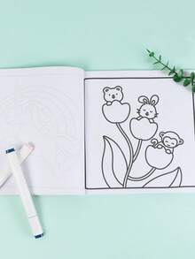 50 Animals Coloring Book For Adults & Teens: Animals And Flowers For Relaxation (Cozy Coloring Books) - Multicolor - View 6