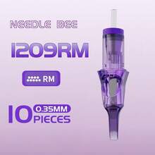 Gold Plume 10pcs Professional Disposable Tattoo Needles, RL RS RM M1 Size, Permanent Makeup Eyebrow Lip Tattoo Machine Needle Cartridges - Purple - View 17