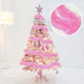 1pc Shiny Pink Tinsel Garland, Home Decor, Proposal Scene Decoration, Wedding, Valentine's Day