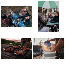 - Plato de cena esmaltado - S. S. Borde - 10 pulgadas - Esmalte de uñas azul - Ver 1