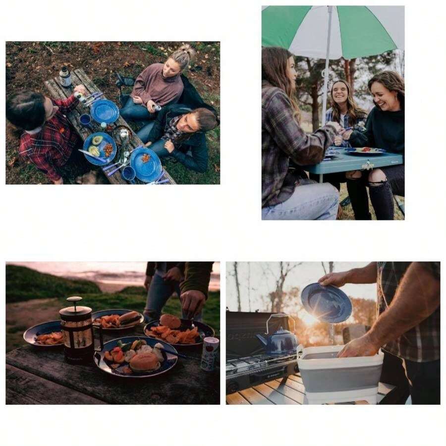 - Plato de cena esmaltado - S. S. Borde - 10 pulgadas - Esmalte de uñas azul - Ver 1