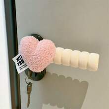 1/2pcs Valentine's Day Heart-Shaped Anti-Static Door Handle Cover, Bedroom Anti-Collision Room Decor Door Handle Protector, Anti-Collision Anti-Static Window/Door Handle Protector, Thick Padding Home Decor, Couples Decoration - Multicolor - View 3