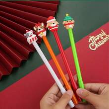 10/100pcs-Christmas Gel Ink Pens Novelty Christmas Ballpoint Pens Black Gel Ink Christmas Character Stick Pens Christmas Cartoon Gel Ink Pens Suitable For Classroom Rewards, Office Supplies, Christmas Stocking Stuffers Christmas Gift Box Filling, Christmas Gift Random Style, Not Limited To The Style Shown In The Picture - Multicolor - View 7