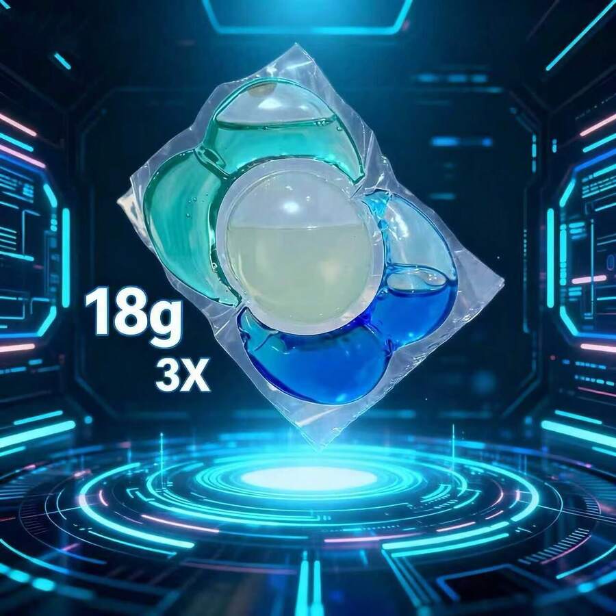 قرص منظف غسيل 3 في 1 بسعة كبيرة، ذو رائحة عطرية، للتنظيف وإزالة البقع وحماية الألوان، متوافق مع الغسالات ذات الحمولة العالية، ذو رائحة طويلة الأمد - متعدد الألوان - مشاهدة 1