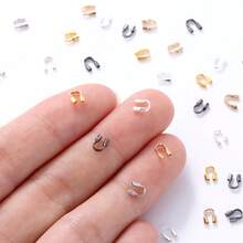 1 Pack (About 500Pcs) U-Shaped Buckle, Small Horseshoe Clasp, Handcrafted Jewelry Accessories, DIY Bracelet Necklace End Buckles - 彩色 - 查看 2