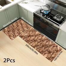 1 buc. Model floral 2D, covoraș de podea cu design plat din frânghie de in fals, pernă de protecție pentru podea de bucătărie, covoraș confortabil pentru picioare, covor pentru sufragerie, dormitor, baie, spălătorie, birou, decor pentru casă și interior