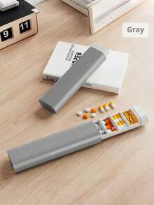 1pc Portable Divided Pill Container - Multi-Compartment Travel Pill Case With Strong Sealing, Compact Durable Pill Organizer, Simple Shape Design, Ideal For Daily/Vacation Medication Storage, Assorted Colors Available For On-The-Go Use - Multicolor - View 8