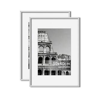 2 件 A3/3040/A4 银色扁平铝合金壁挂式和桌面相框，优雅装饰，圣诞家居装饰，理想礼物，简单的 DIY 框架组合，家庭办公室相框，婚礼，生日，母亲节，父亲节，感恩节，仅用于图片展示