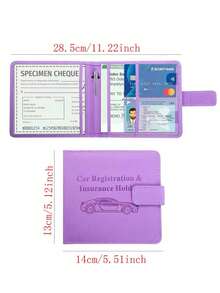PU Leather Car Document Folder With Card Slots – Vehicle Registration And Insurance Wallet – 8 Colors Festival Graduation Teacher Appreciation Gifts Birthday Gift Mother Gifts Mothers Day Gift Holiday Essentials Graduation Gifts Cute For Women Card Wallet Travel Essential - Multicolor - View 3