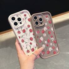 La elegante y sencilla carcasa de teléfono anti - caída con diseño floral es adecuada para los modelos  17, 16, 15, 14, 13, 12, 11 Pro / air / xR / XS y  s25 / S24 / S23 / S22 / Fe / plus, construida con material tpu, que proporciona protección de amortiguación contra caídas. Adecuado para regalar amigos y regalos de San valentín. - Blanco - Ver 4