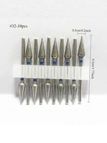金刚石美甲钻头套装，适用于美甲钻、电动锉刀、专业硬质合金钻头套装，适用于亚克力凝胶美甲，家庭美甲沙龙适用