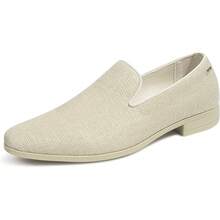 Mens Dress Loafers Tuxedo Suit Slip-On Shoes, Fashionable Formal Footwear - Rắn trắng - Xem 2