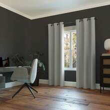 Sun Zero Soho - Cortina oscurecedora con Ojales de bajo Consumo de energía, 137 x 160 cm, Color Blanco(101.6An x 160Al cm (1 Paneles) Gris plateado) - Multicolor - Ver 8