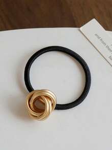 金色发圈，成人发饰，马尾辫弹力带，金色金属马尾辫发圈 1 个，金色头饰，金色发饰发圈马尾辫发圈发绳，弹力发圈