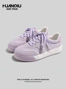 HUANQIU Women's Breathable Casual Sneakers, Versatile & Lightweight Sports Shoes - Purple - View 2