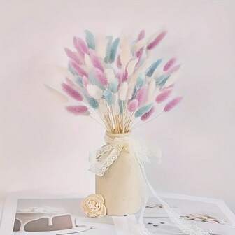 90pcs Artificial Rabbit Tail & Pampas Grass Decor Set - Ideal For Weddings, Home, And Rustic Parties DIY Table Centerpieces For Christmas, Halloween, Thanksgiving & Autumn Harvest