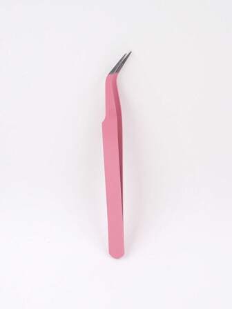 1pc Pink Powder False Eyelash Tweezers,Eyelash Tool ,Lash Tool,Tweezers,This Tweezers Makes Applying False Eyelashes Easier And More Convenient.