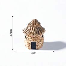 1/6pcs Mini House Resin Figurines - Ideal For DIY Fairy Garden, Succulent Planting And Glass Container Planter Decor! - Apricot - View 12