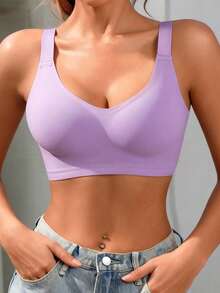 3pcs Women's Bras, Lifting & Shaping, Soft & Breathable Fabric Bras, Casual & Comfortable Lingerie - Multicolor - View 6
