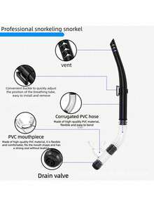 2pcs/Set Snorkeling Gear, Snorkeling Set, Leak-Proof Swimming Goggles With Nose Cover, Tempered Glass Anti-Fog Wide View Mask, Semi-Dry Snorkel With PVC Mouthpiece, Suitable For Snorkeling, Free Diving, Swimming, Snorkeling Set, Adult Snorkeling Gear, Semi-Dry Snorkel Top Lung Diving Swimming Travel - Multicolor - View 5