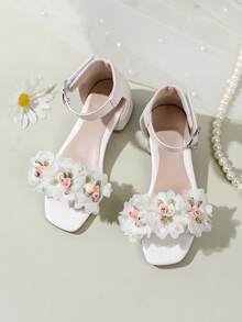 Girls Sandals Soft Sole 20-25 New Summer Girls High Heel Princess Shoes Toddler/Little/Big Kid - White - View 4