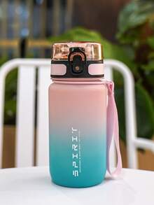 1pc 600ml/21oz Gradient Matte Drinking Sports Water Bottle - Time Scale Markings, Portable Handle Strap - Suitable For Running, Cycling, Outdoor Sports, Holiday & Birthday Gifts - Multicolor - View 14